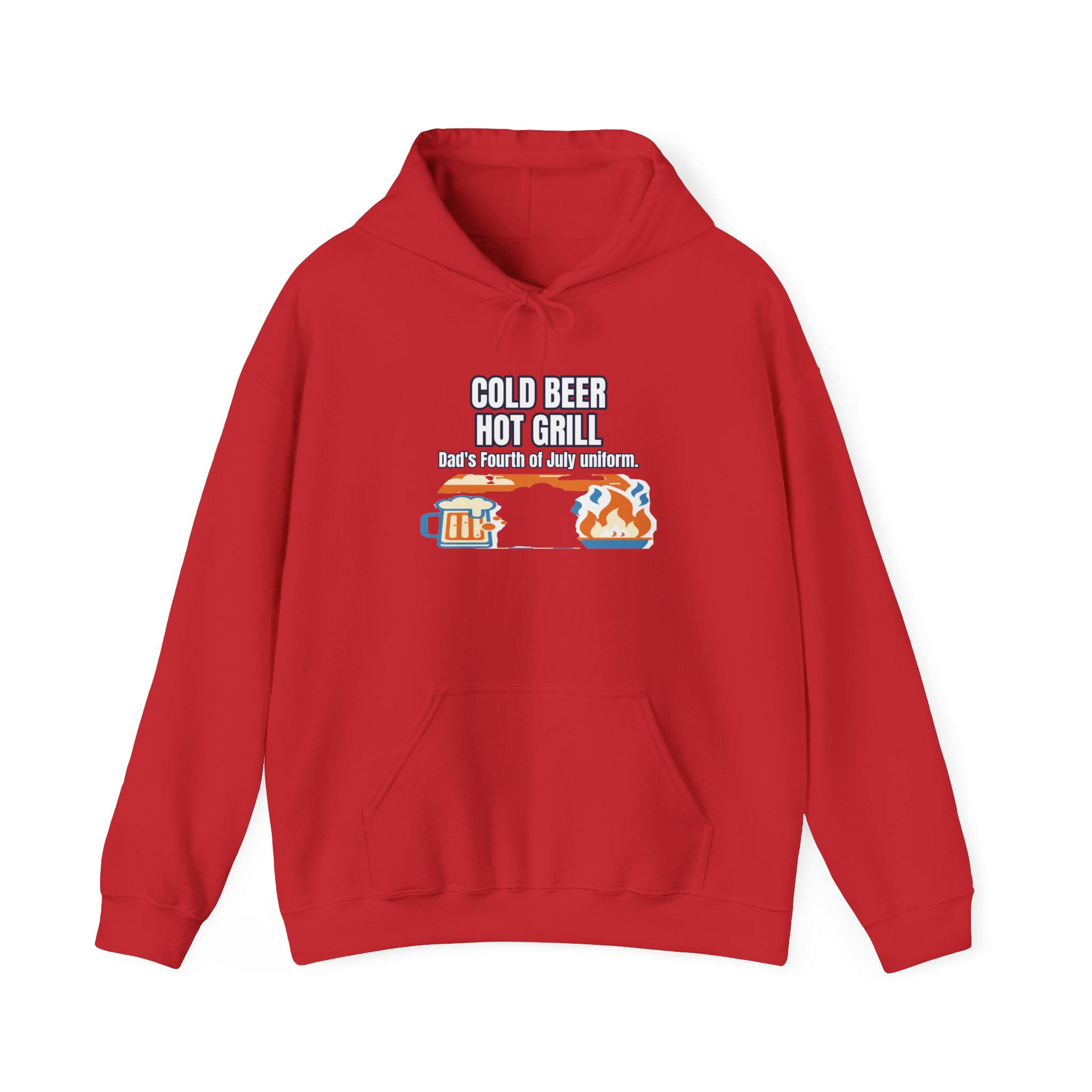 Funny July 4 Cold Beer Hot Grill Dad Hoodie - Image 17
