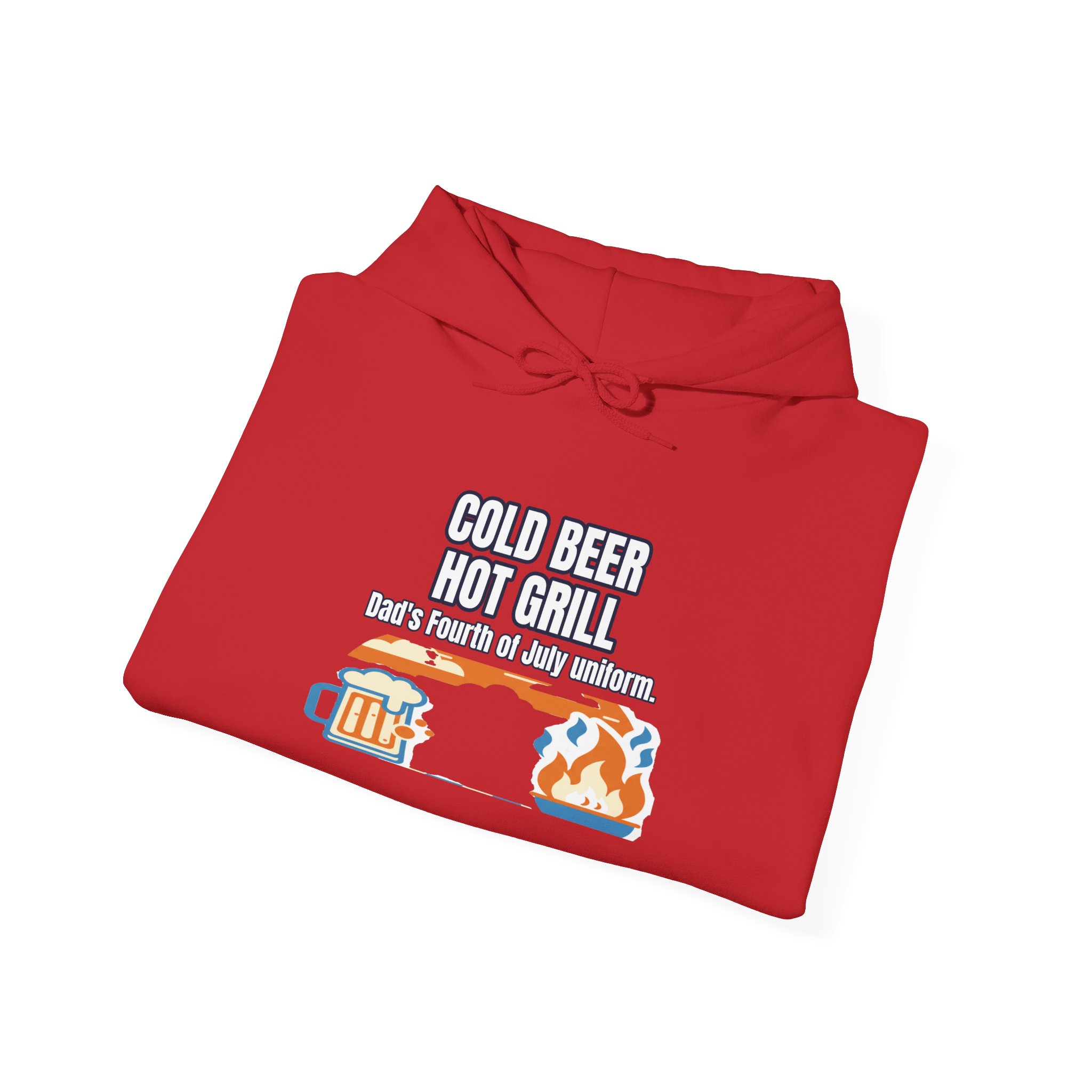 Funny July 4 Cold Beer Hot Grill Dad Hoodie - Image 20