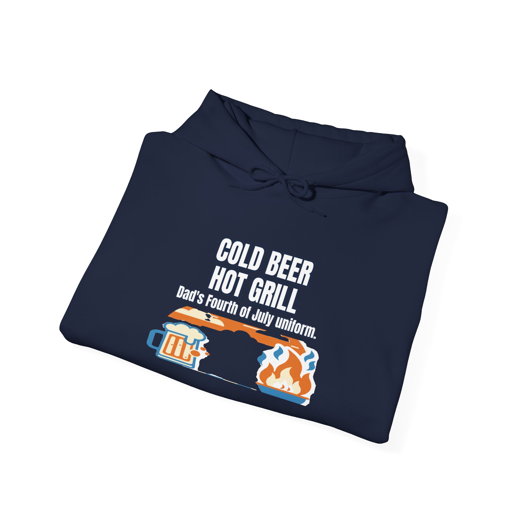 Funny July 4 Cold Beer Hot Grill Dad Hoodie - Image 16