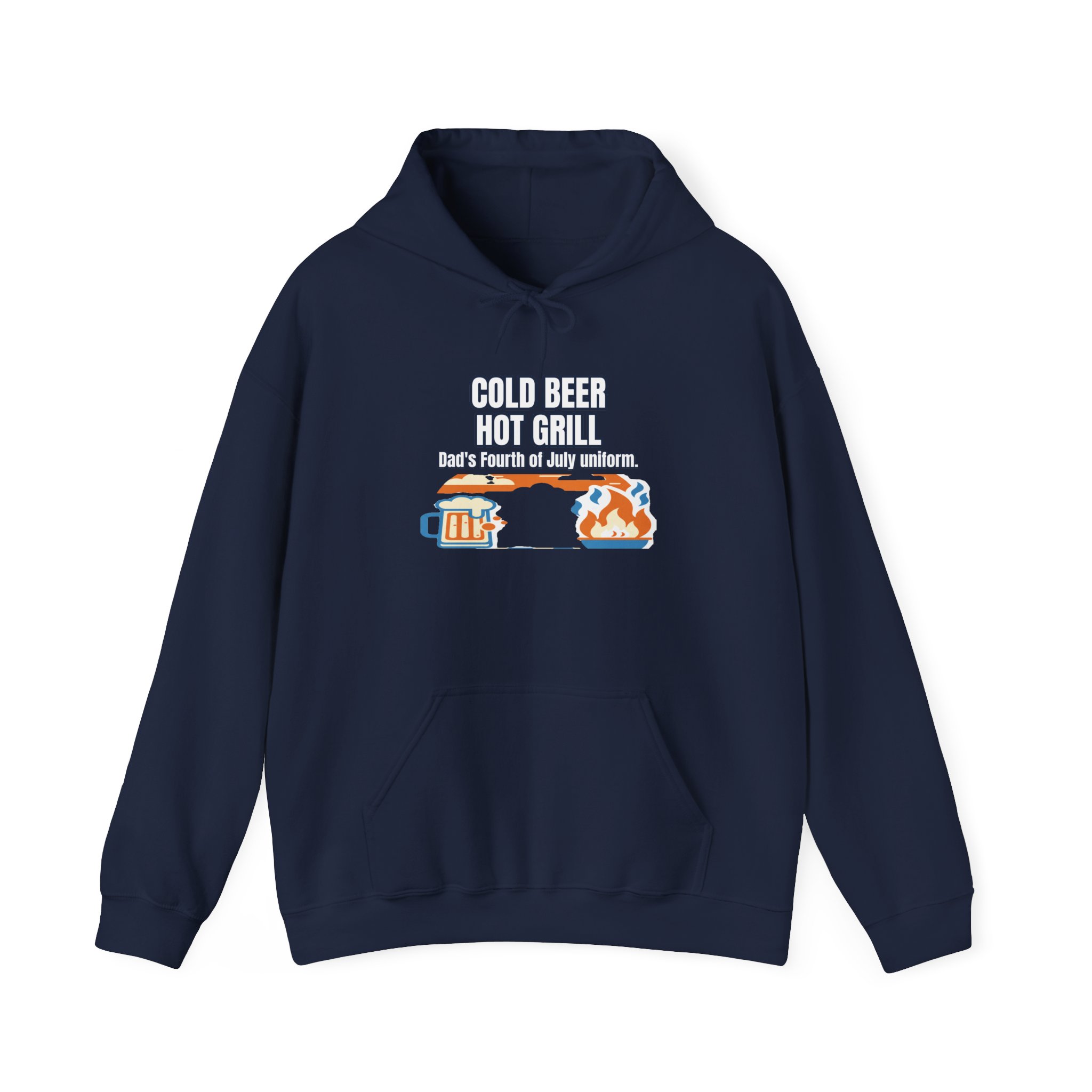 Funny July 4 Cold Beer Hot Grill Dad Hoodie - Image 13