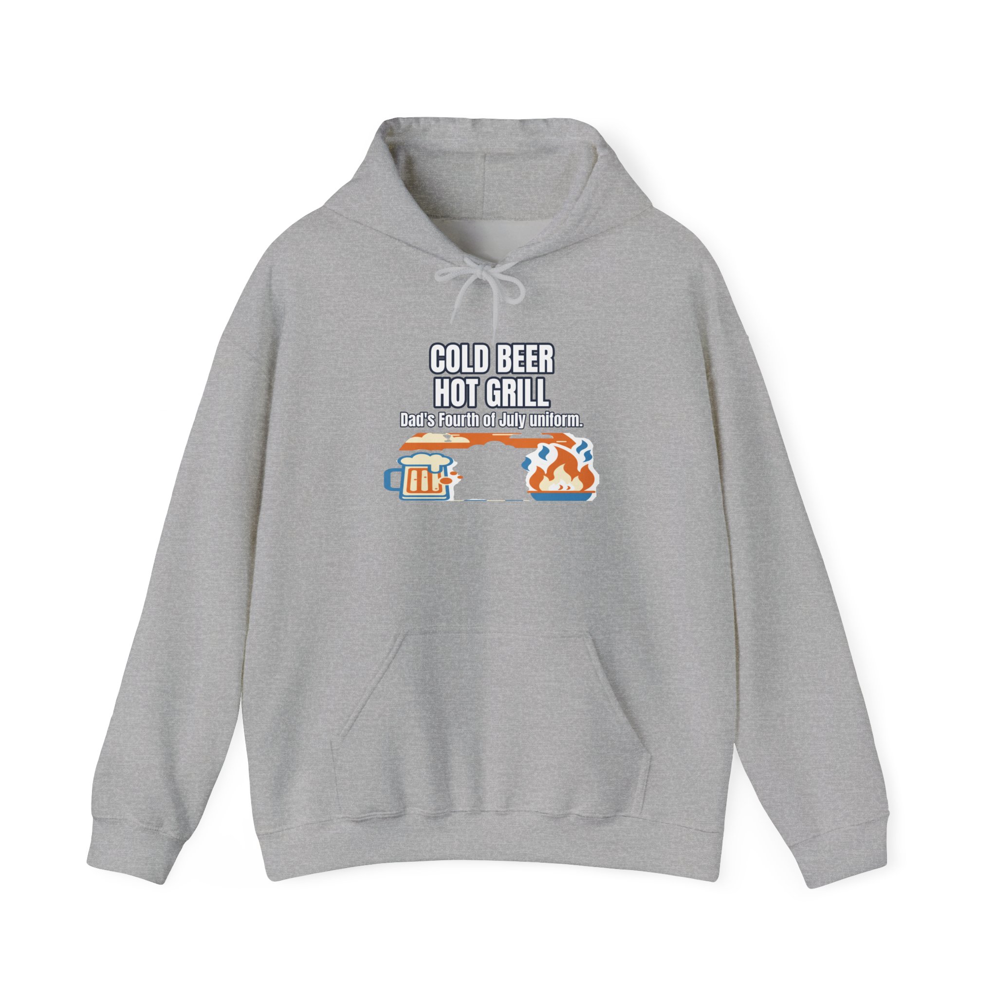 Funny July 4 Cold Beer Hot Grill Dad Hoodie - Image 5