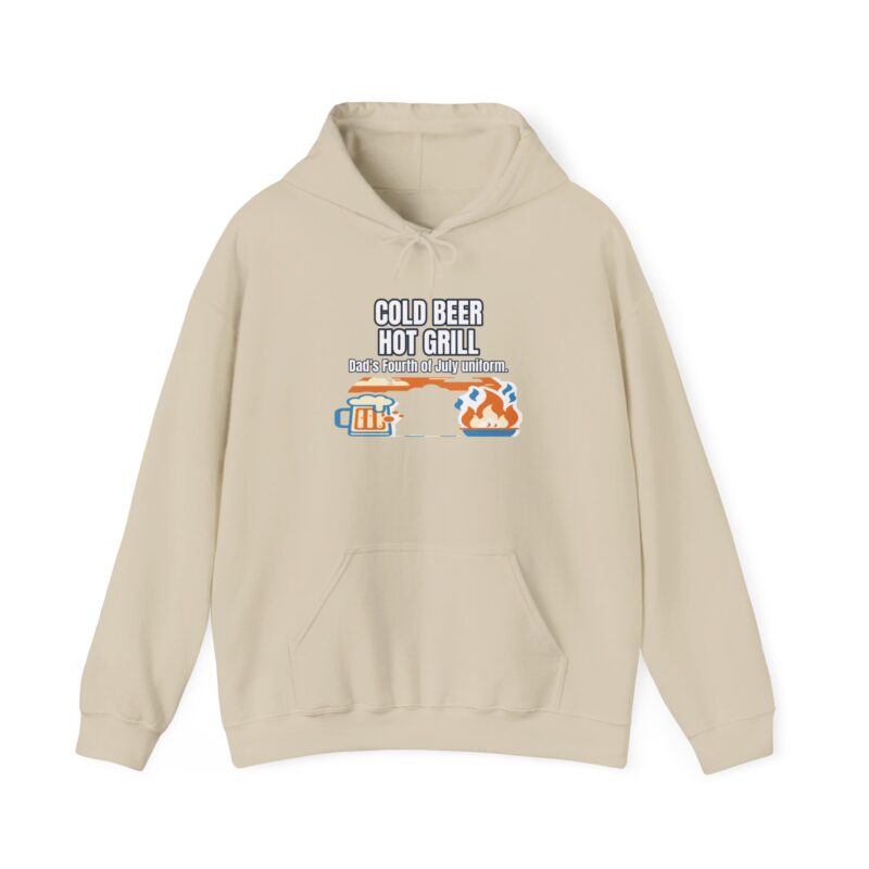 Funny July 4 Cold Beer Hot Grill Dad Hoodie