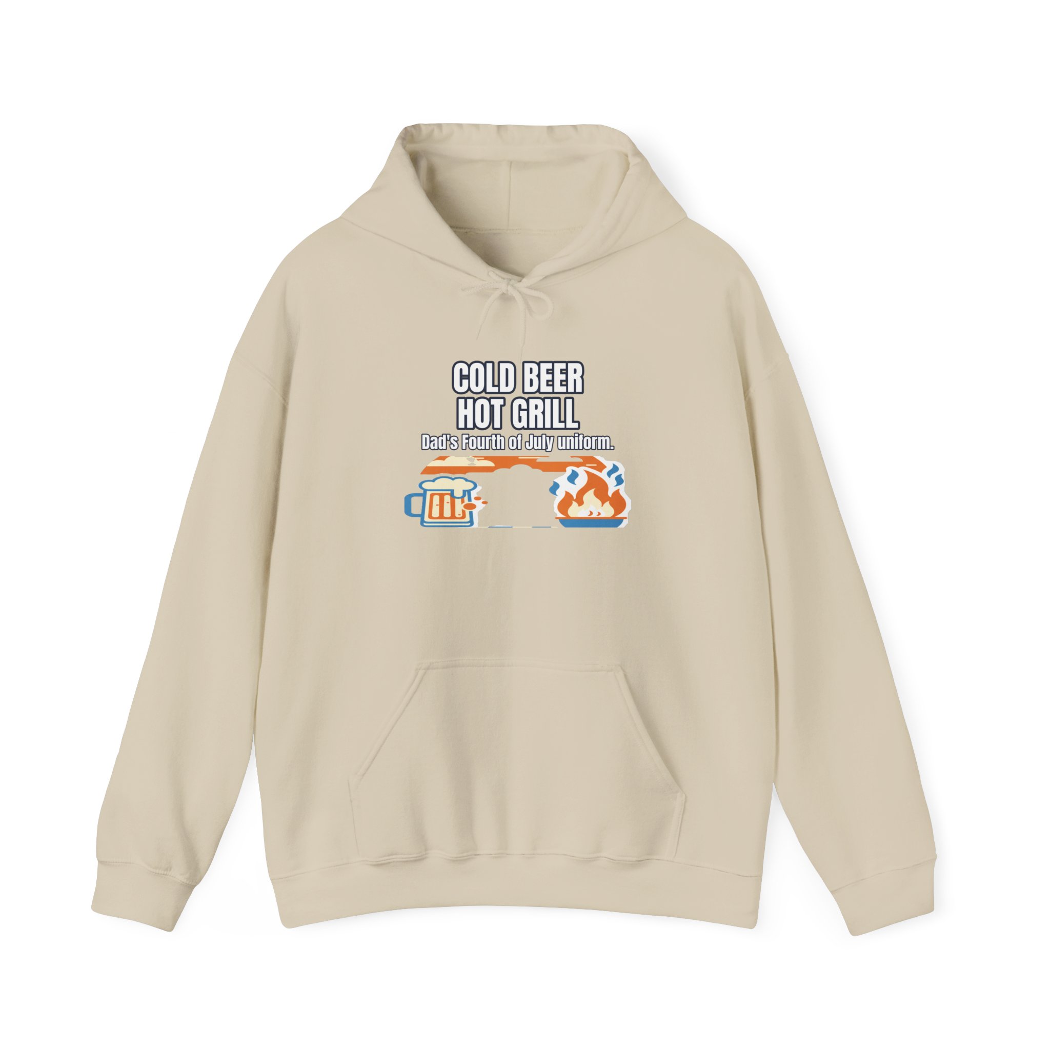Funny July 4 Cold Beer Hot Grill Dad Hoodie