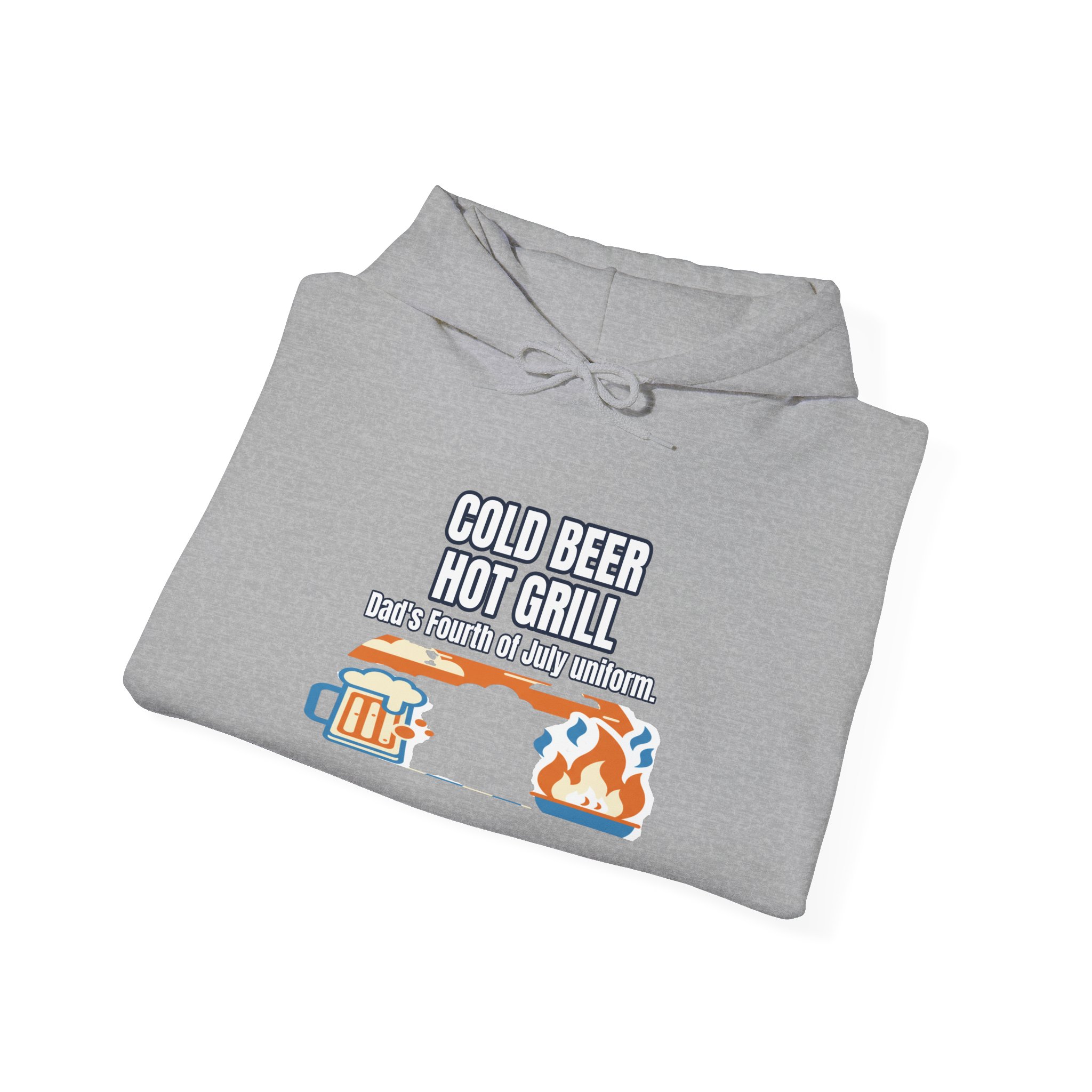 Funny July 4 Cold Beer Hot Grill Dad Hoodie - Image 8