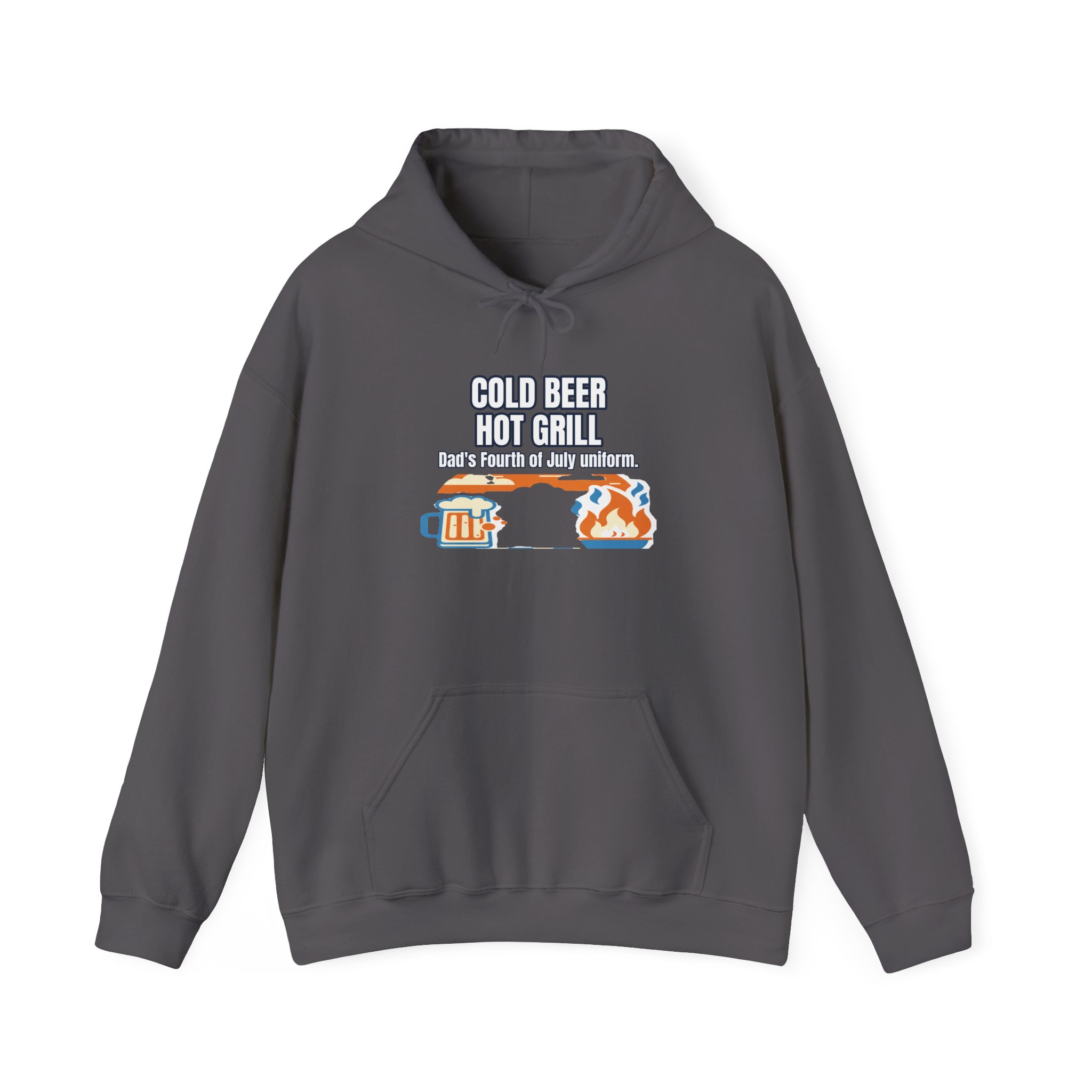 Funny July 4 Cold Beer Hot Grill Dad Hoodie - Image 9