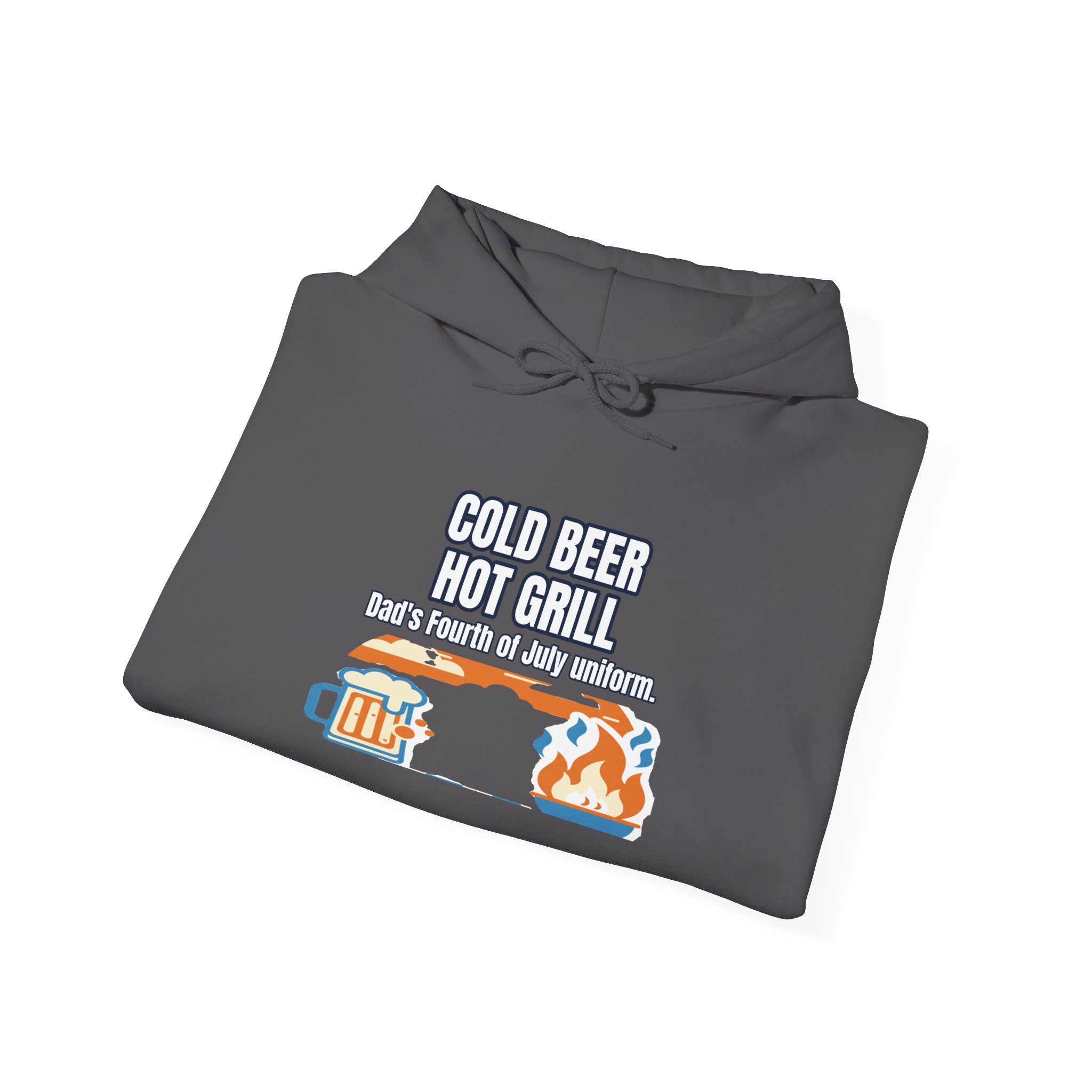 Funny July 4 Cold Beer Hot Grill Dad Hoodie - Image 12