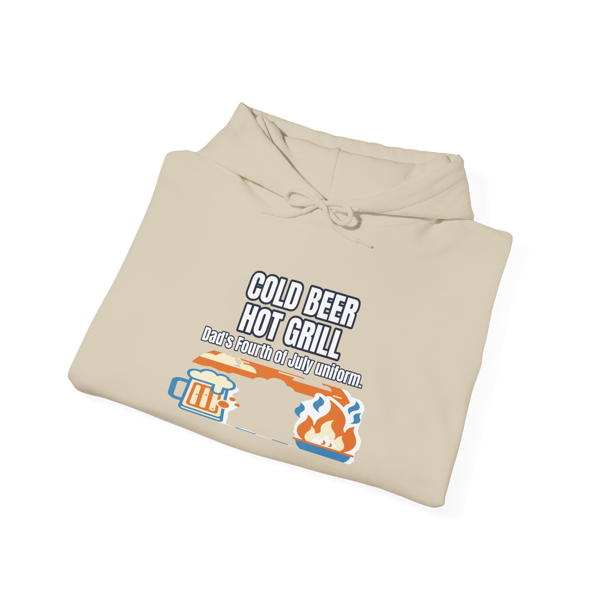 Funny July 4 Cold Beer Hot Grill Dad Hoodie - Image 4