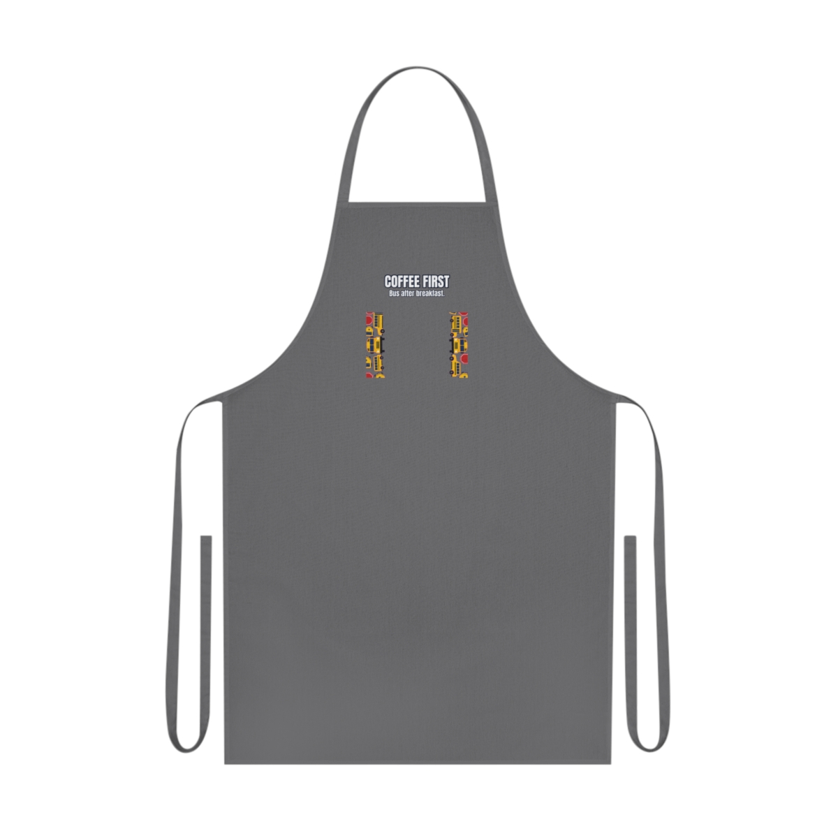 Coffee First Apron – Funny School Bus Driver Gift