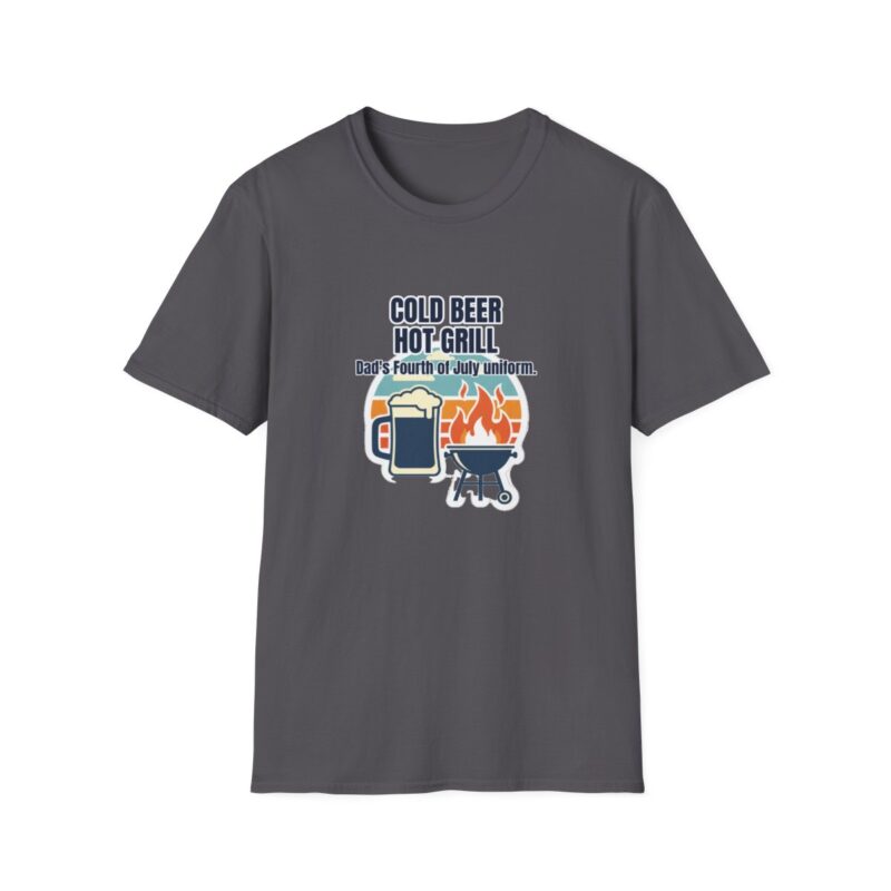 Cold Beer Hot Grill Dad T-Shirt – Funny July 4th BBQ Gift