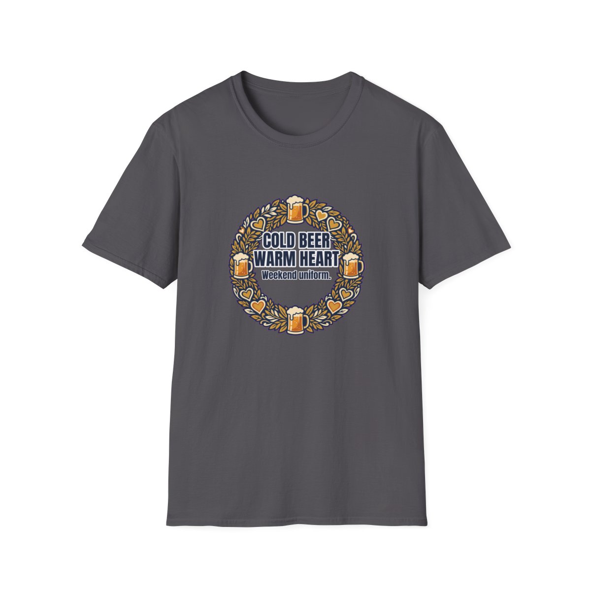 Cold Beer Warm Heart Dad T-Shirt – Funny Gift for Him