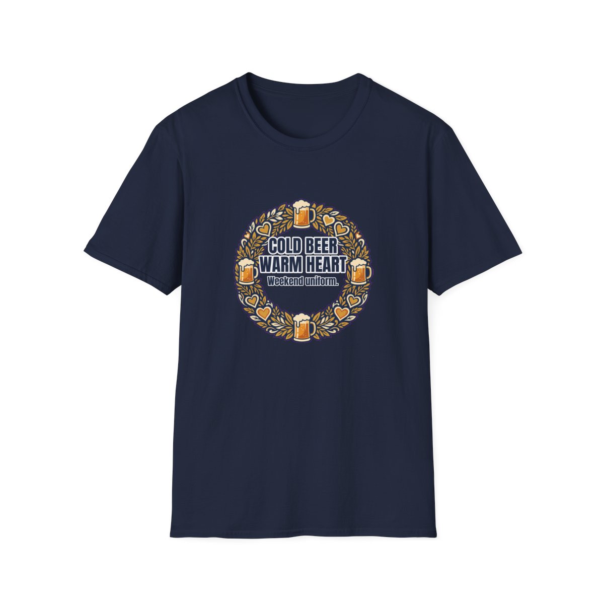 Cold Beer Warm Heart Dad T-Shirt – Funny Gift for Him