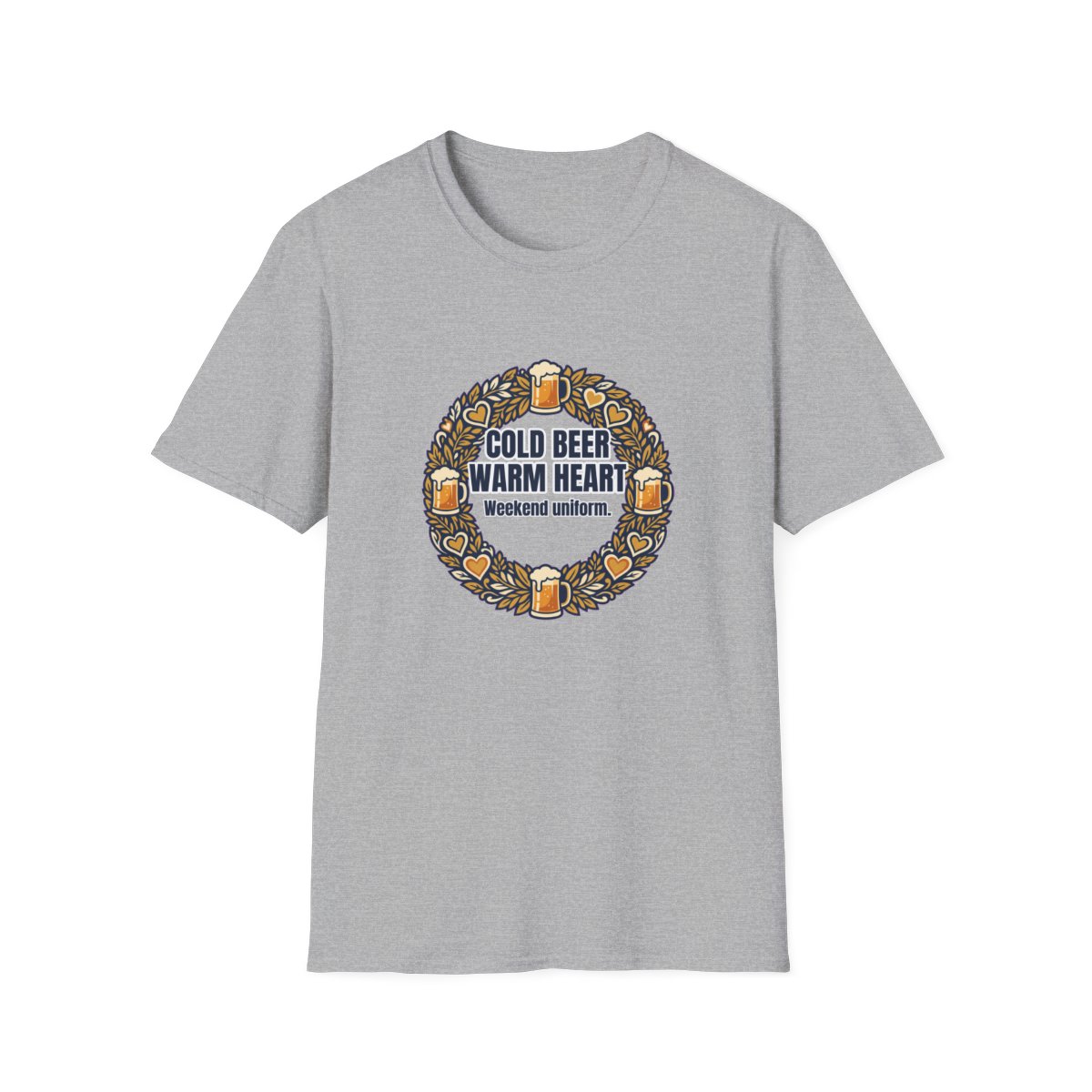 Cold Beer Warm Heart Dad T-Shirt – Funny Gift for Him