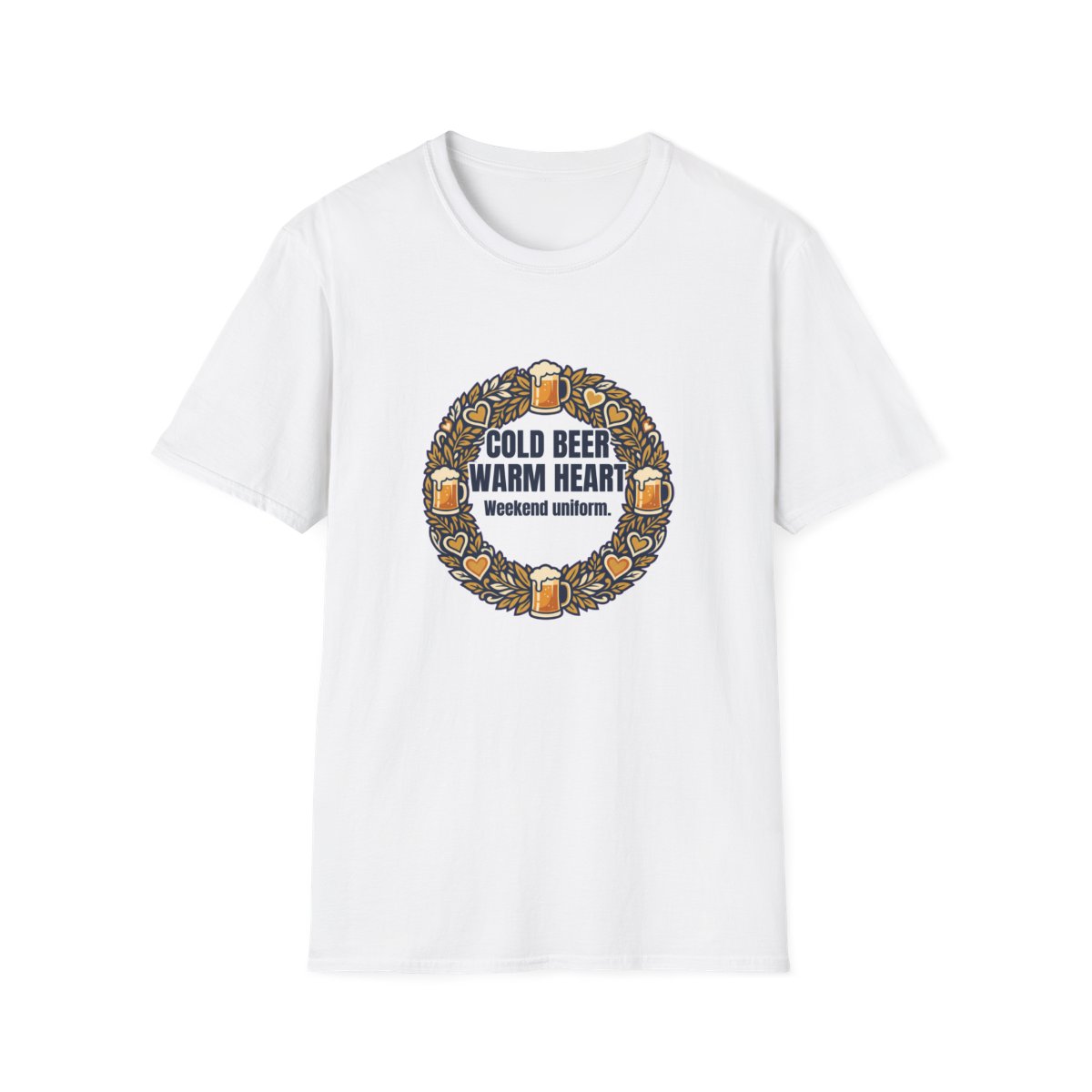 Cold Beer Warm Heart Dad T-Shirt – Funny Gift for Him