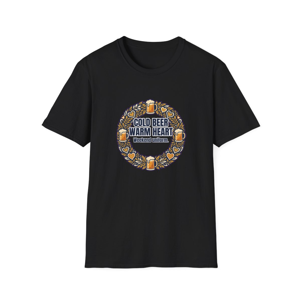 Cold Beer Warm Heart Dad T-Shirt – Funny Gift for Him
