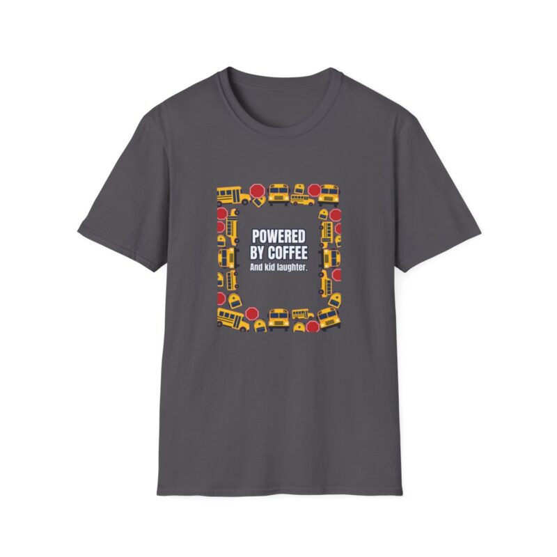Powered By Coffee T-Shirt – Funny School Bus Driver Gift